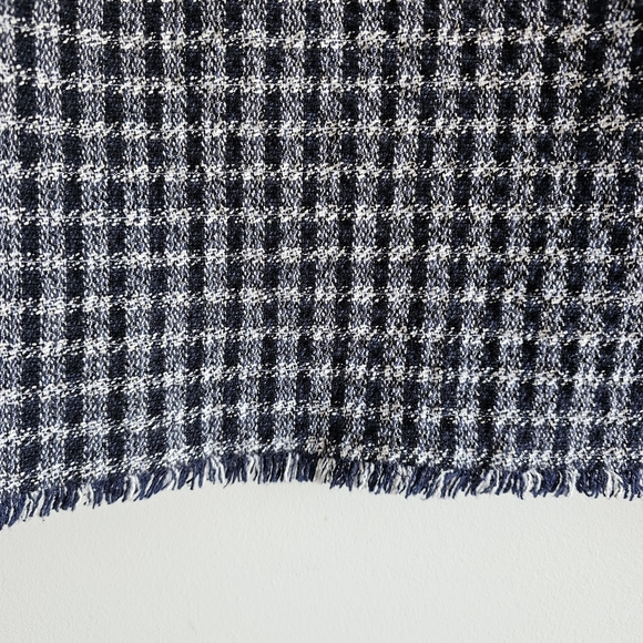 MAXMARA WEEKEND Gingham Tweed Plaid Checked Fringe Hem Shift Dress Sleeveless 6 - Picture 7 of 12